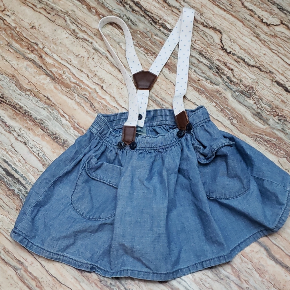 Baby B'gosh jean skirt with suspenders 18-24 month